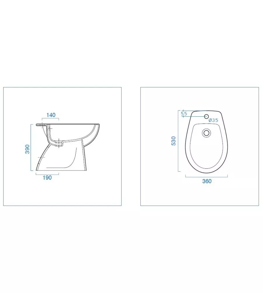 Bidet a terra in ceramica bianco "colibri 2", geberit